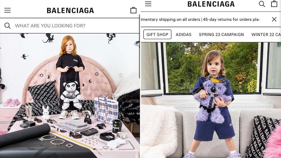 Two images from the recent Balenciaga ad campaign have gone viral on the internet (Images: Twitter/@shoe0nhead) Two images from the recent Balenciaga ad campaign have gone viral on the internet (Images: Twitter/@shoe0nhead)