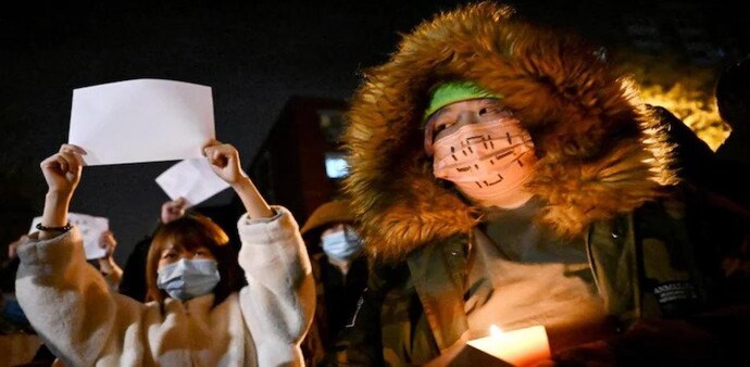 About 2,000 students at Xi’s alma mater, Tsinghua University in Beijing, gathered to demand an easing of anti-virus controls, according to social media posts. (Photo: AFP) About 2,000 students at Xi’s alma mater, Tsinghua University in Beijing, gathered to demand an easing of anti-virus controls, according to social media posts. (Photo: AFP)