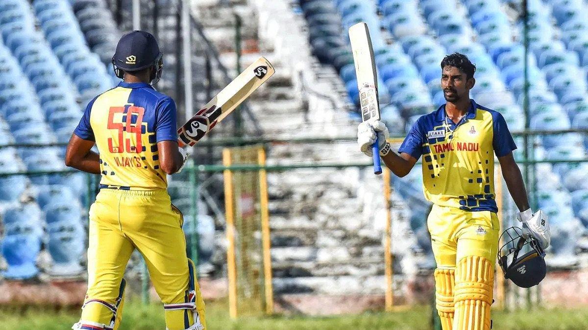 Jagadeesan, 26, played a historic knock in the match, scoring 277 runs off 141 balls, including 25 fours and 15 sixes. Jagadeesan, 26, played a historic knock in the match, scoring 277 runs off 141 balls, including 25 fours and 15 sixes.