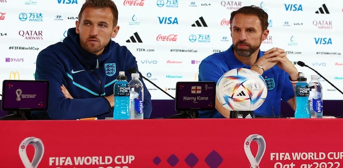 England manager Gareth Southgate and captain Harry Kane during a press conference in Qatar England manager Gareth Southgate and captain Harry Kane during a press conference in Qatar