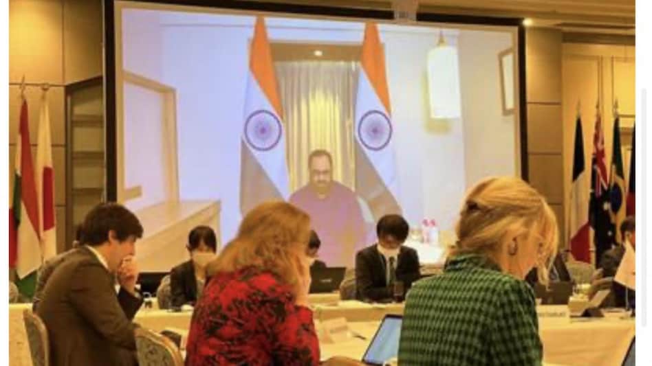 MoS Rajeev Chandrasekhar virtually addressing the concluding ceremony of GPAI Summit being held in Tokyo, Japan MoS Rajeev Chandrasekhar virtually addressing the concluding ceremony of GPAI Summit being held in Tokyo, Japan
