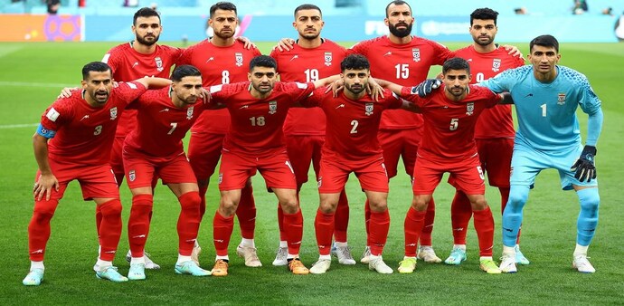 Iran players pose for a team group photo before the match against England Iran players pose for a team group photo before the match against England