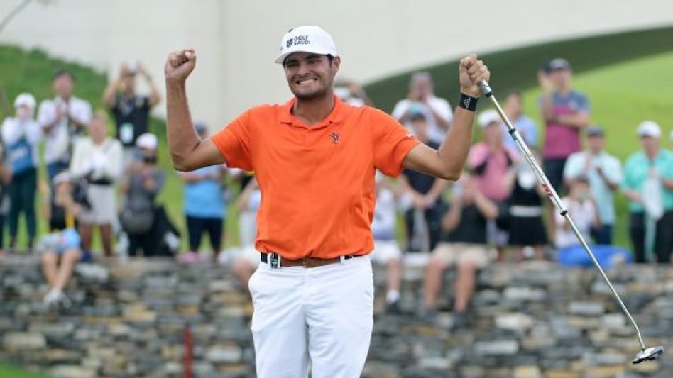 Spain's Eugenio Chacarra celebrates his LIV Golf Bangkok Invitational win. -- Image courtesy Twitter.com Spain's Eugenio Chacarra celebrates his LIV Golf Bangkok Invitational win. -- Image courtesy Twitter.com