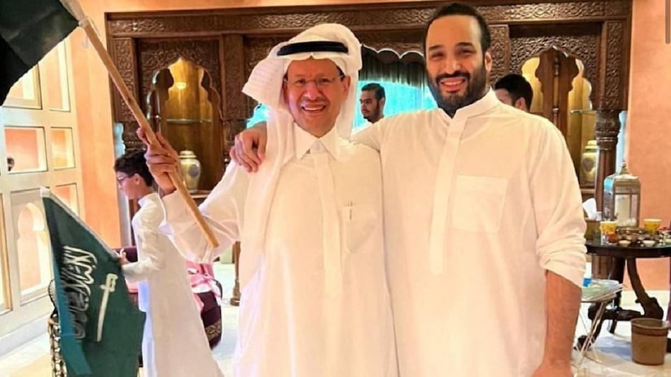 Crown Prince of Saudi Arabia Mohammed bin Salman and Minister of Energy Prince Abdulaziz bin Salman Al-Saud pose for a photo as they celebrate after their country's soccer team defeated Argentina during the FIFA World Cup Qatar 2022, in Riyadh Crown Prince of Saudi Arabia Mohammed bin Salman and Minister of Energy Prince Abdulaziz bin Salman Al-Saud pose for a photo as they celebrate after their country's soccer team defeated Argentina during the FIFA World Cup Qatar 2022, in Riyadh
