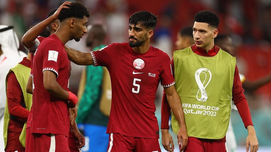 Qatar's Tarek Salman and teammates look dejected after the match against Senegal (Photo: Reuters) Qatar's Tarek Salman and teammates look dejected after the match against Senegal (Photo: Reuters)