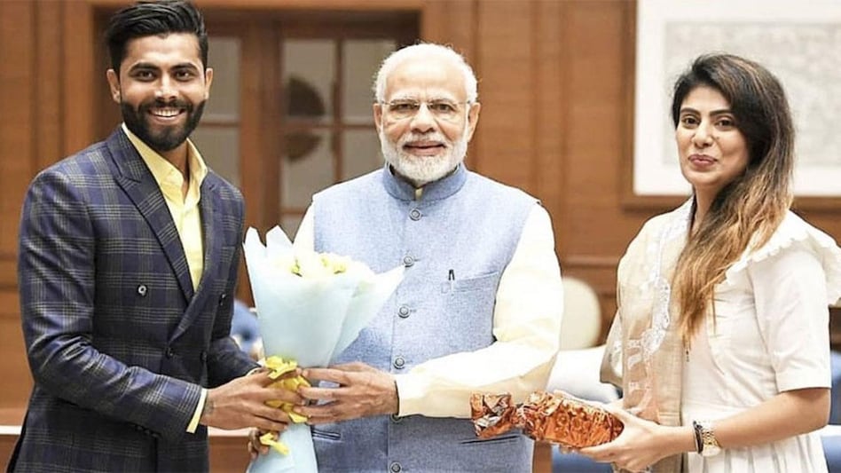 Gujarat Elections: The left-arm spinner tied the knot with Rivaba in April 2016. Gujarat Elections: The left-arm spinner tied the knot with Rivaba in April 2016.