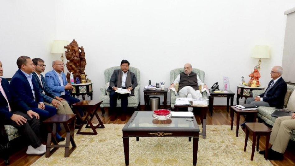 Meghalaya CM Conrad Sangma with Union Home Minister Amit Shah Meghalaya CM Conrad Sangma with Union Home Minister Amit Shah