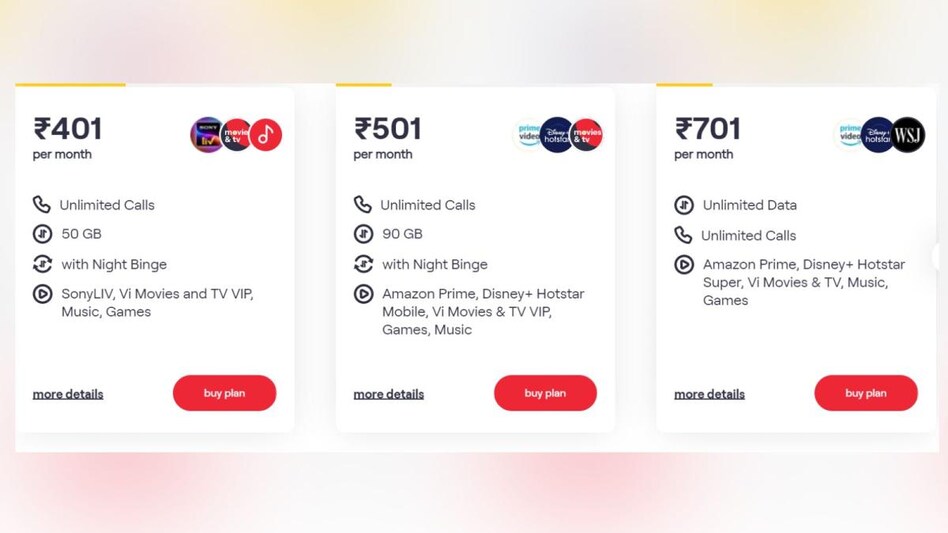 Vi Max postpaid plans with more internet data, Prime and Hotstar benefits launched in India Vi Max postpaid plans with more internet data, Prime and Hotstar benefits launched in India