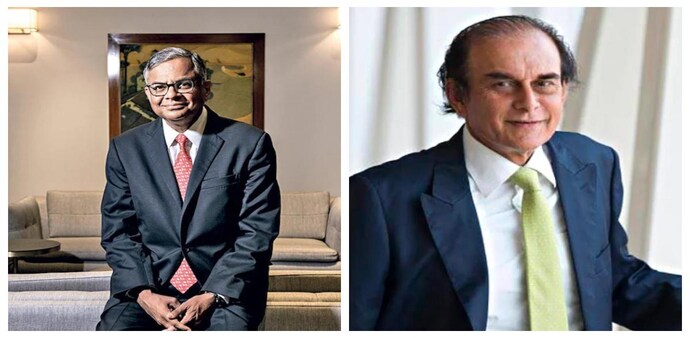 Tata Sons Chairman N Chandrasekaran and FMCG giant Marico Chairman Harsh Mariwala. Tata Sons Chairman N Chandrasekaran and FMCG giant Marico Chairman Harsh Mariwala.