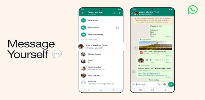 WhatsApp Message Yourself Feature is now rolling out to users in India WhatsApp Message Yourself Feature is now rolling out to users in India
