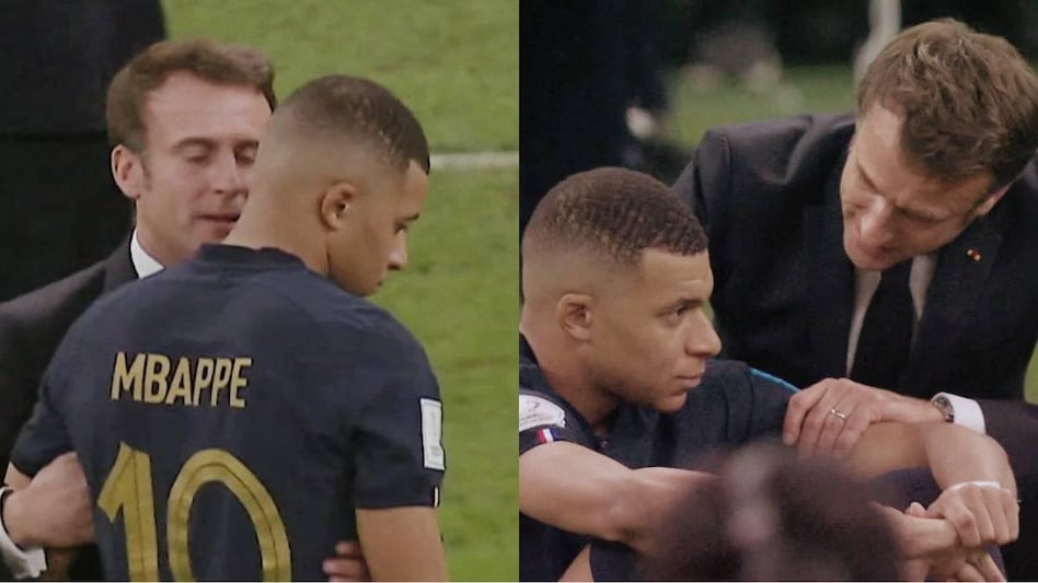 After the defeat following a penalty shootout, Macron went to the football field and consoled French players. After the defeat following a penalty shootout, Macron went to the football field and consoled French players.