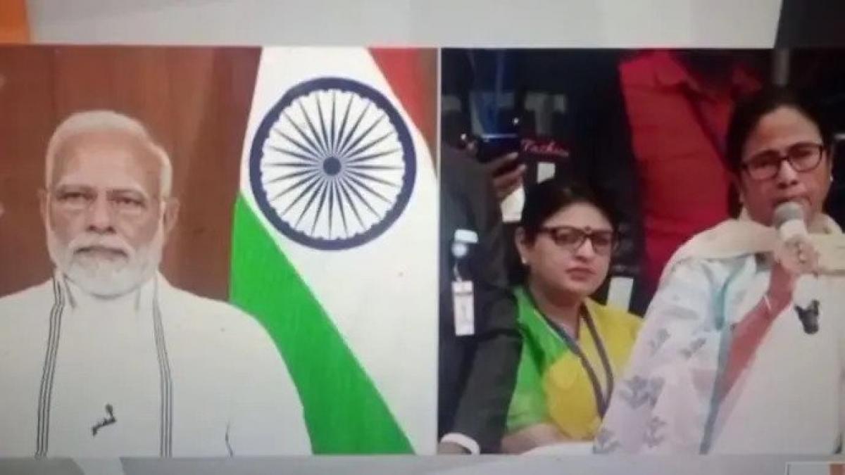 PM Modi spoke via video conference minutes after performing the last rites PM Modi spoke via video conference minutes after performing the last rites