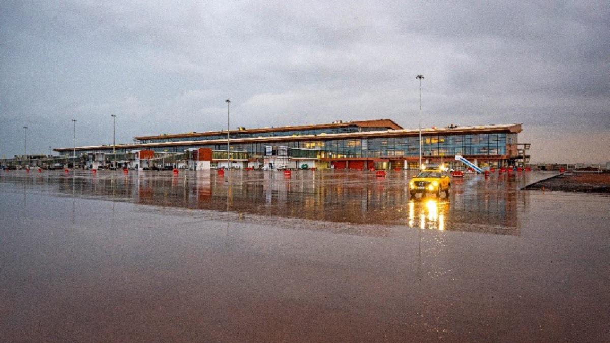 The Mopa airport's foundation stone was laid by PM Modi in Nov 2016. This will be the second airport in Goa, the first one being located at Dabolim The Mopa airport's foundation stone was laid by PM Modi in Nov 2016. This will be the second airport in Goa, the first one being located at Dabolim