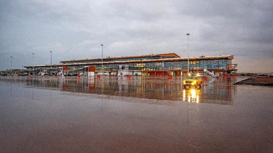 The Mopa airport's foundation stone was laid by PM Modi in Nov 2016. This will be the second airport in Goa, the first one being located at Dabolim The Mopa airport's foundation stone was laid by PM Modi in Nov 2016. This will be the second airport in Goa, the first one being located at Dabolim