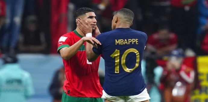 In another touching gesture after the match, Mbappe picked up Hakimi from the ground and consoled him. In another touching gesture after the match, Mbappe picked up Hakimi from the ground and consoled him.