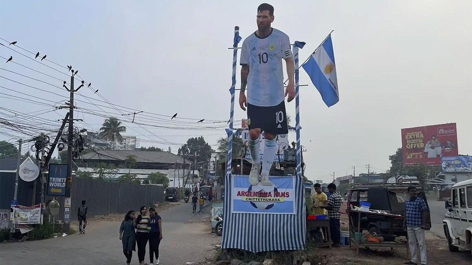 A Lionel Messi cutout displayed in Kerala. Photo: Reuters A Lionel Messi cutout displayed in Kerala. Photo: Reuters