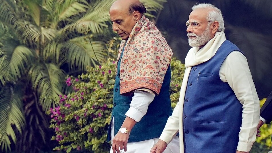Defence Minister Rajnath Singh with Prime Minister Narendra Modi Defence Minister Rajnath Singh with Prime Minister Narendra Modi