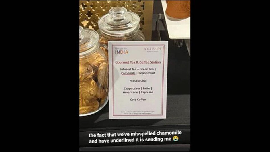At Sundar Pichai event, 'chamomile' tea gets misspelt. See Google India's reaction At Sundar Pichai event, 'chamomile' tea gets misspelt. See Google India's reaction