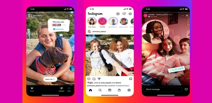 Instagram introduces new features including 'Add Yours' and 'Candid Stories (pictured above) Instagram introduces new features including 'Add Yours' and 'Candid Stories (pictured above)