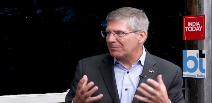 PwC Global Chairman Bob Moritz was in conversation with Business Today TV Managing Editor Siddharth Zarabi at the WEF 2023 in Davos PwC Global Chairman Bob Moritz was in conversation with Business Today TV Managing Editor Siddharth Zarabi at the WEF 2023 in Davos