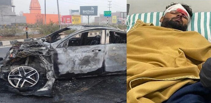 The accident took place at around 5.30 am on Friday, when Rishabh Pant's luxury car hit a road divider, rolled over to the other side of the road and caught fire The accident took place at around 5.30 am on Friday, when Rishabh Pant's luxury car hit a road divider, rolled over to the other side of the road and caught fire