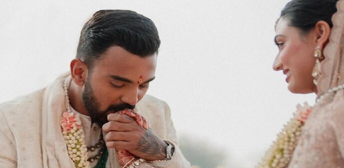Athiya Shetty and K L Rahul tied the knot on Monday at around 4 pm Athiya Shetty and K L Rahul tied the knot on Monday at around 4 pm
