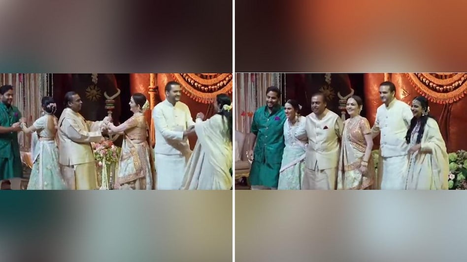 The evening’s festivities were led by Anant’s sister Isha going to the Merchant residence to invite them and Radhika to the evening’s functions. The evening’s festivities were led by Anant’s sister Isha going to the Merchant residence to invite them and Radhika to the evening’s functions.