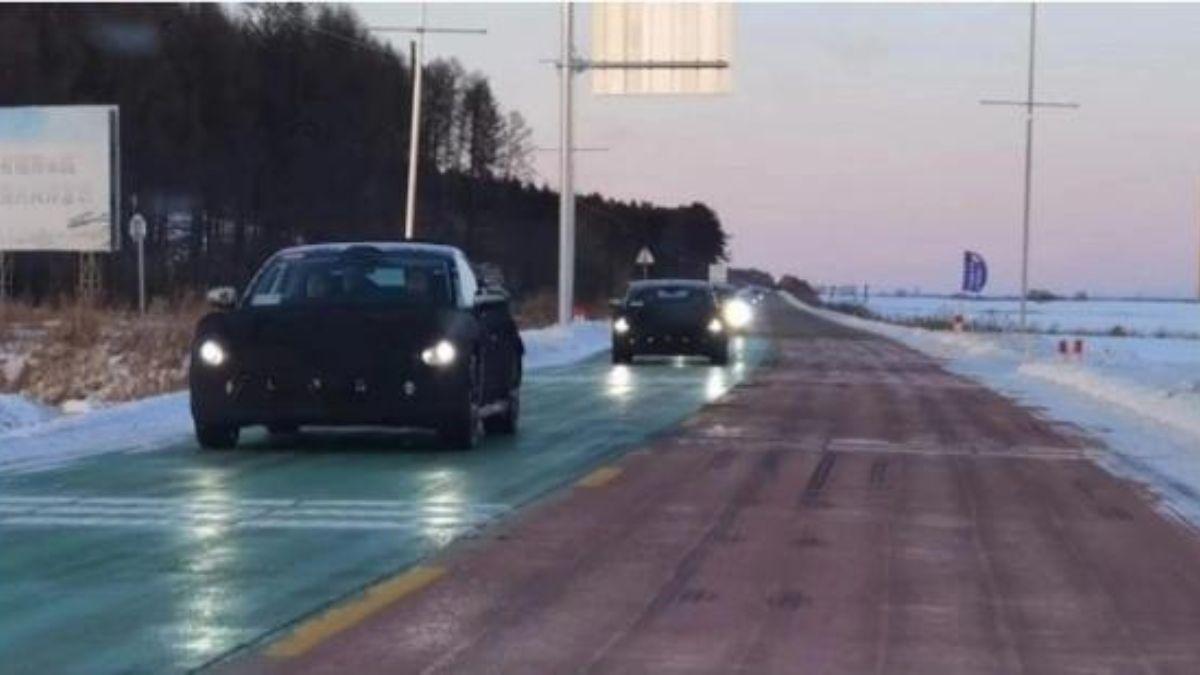 Xiaomi electric car spotted testing on snowy roads Xiaomi electric car spotted testing on snowy roads