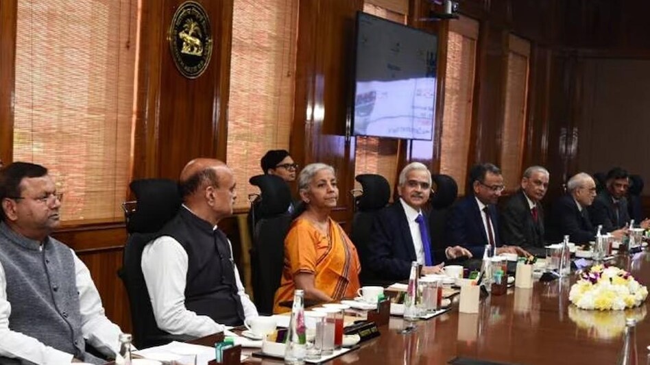 FM Nirmala Sitharaman at the Central Board of Directors meeting of the Reserve Bank of India after the Union Budget 2023-24, where RBI Governor Shaktikanta Das was also present. FM Nirmala Sitharaman at the Central Board of Directors meeting of the Reserve Bank of India after the Union Budget 2023-24, where RBI Governor Shaktikanta Das was also present.
