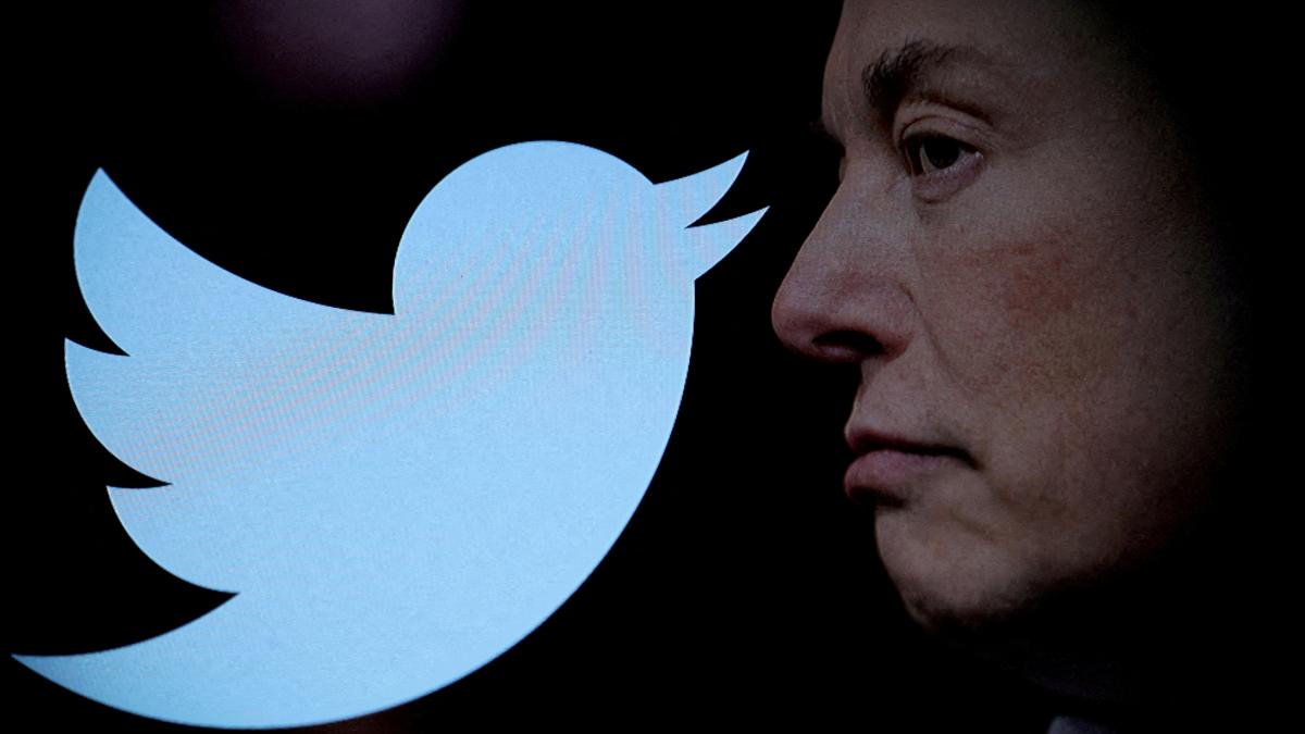 Twitter logo and a photo of Elon Musk are displayed through magnifier in this illustration. Twitter logo and a photo of Elon Musk are displayed through magnifier in this illustration.