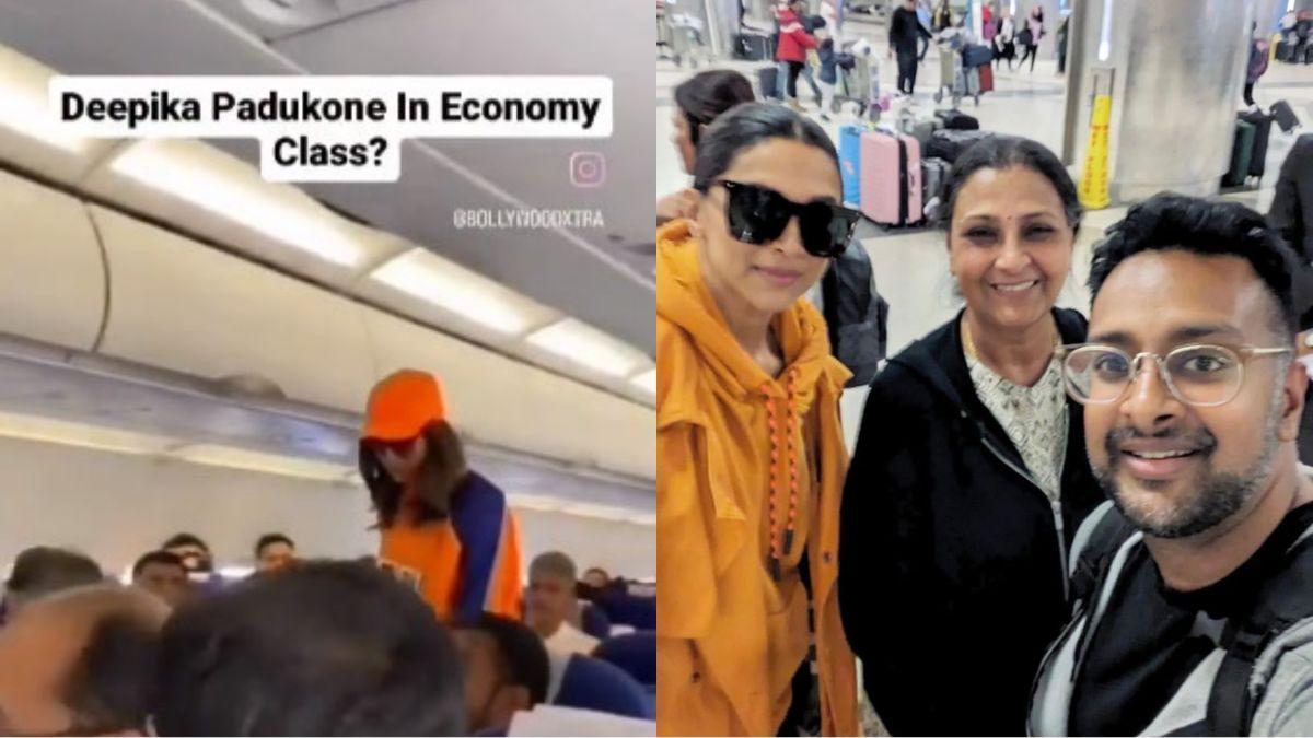 In this video, Padukone can be seen sporting a bright orange jacket with a cap and shades. In this video, Padukone can be seen sporting a bright orange jacket with a cap and shades.