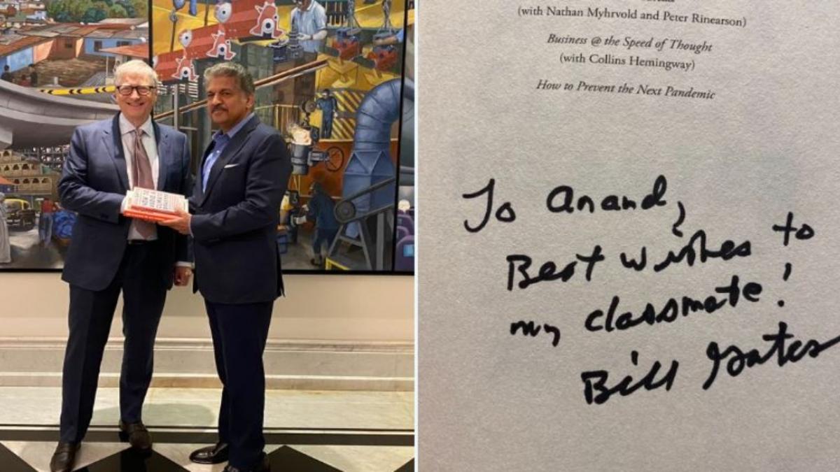 Gates also signed his book for Mahindra Gates also signed his book for Mahindra