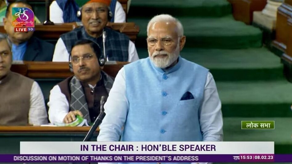 PM Narendra Modi in Lok Sabha on Wednesday PM Narendra Modi in Lok Sabha on Wednesday