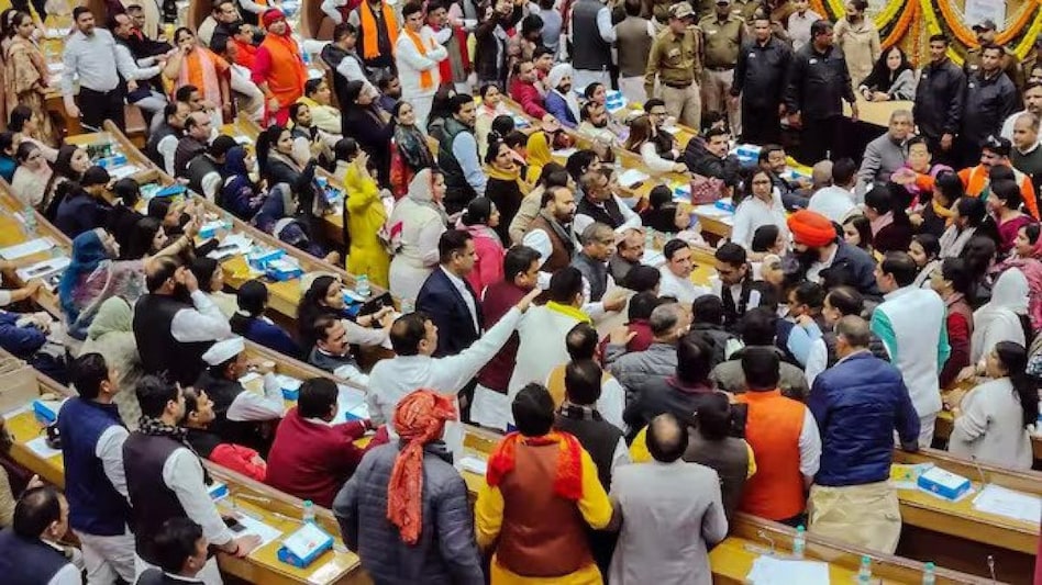 The AAP and the BJP clashed over whether council members The AAP and the BJP clashed over whether council members