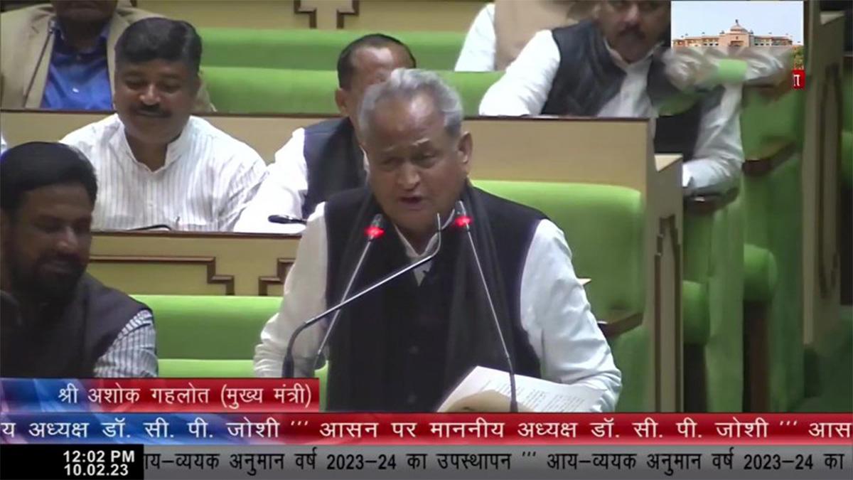 Rajasthan Budget 2023: CM Ashok Gehlot reads portions of old budget, BJP MLAs protest