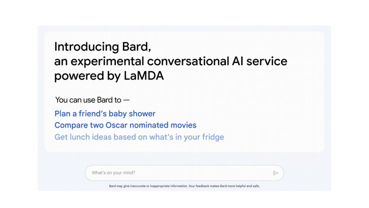 Google has been working on an experimental conversational AI service, powered by LaMDA, which it is now calling Bard. Google has been working on an experimental conversational AI service, powered by LaMDA, which it is now calling Bard.