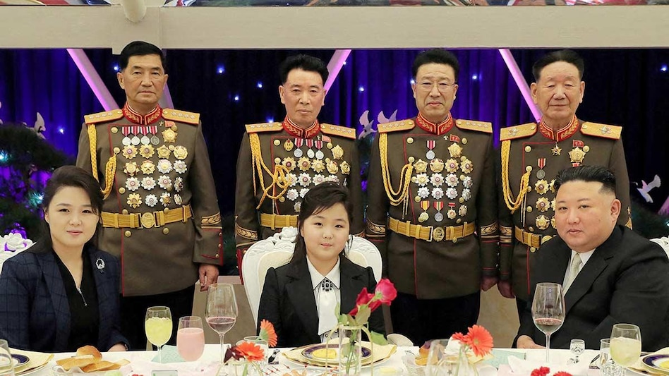 Kim Jong Un with his daughter Kim Ju Ae Kim Jong Un with his daughter Kim Ju Ae