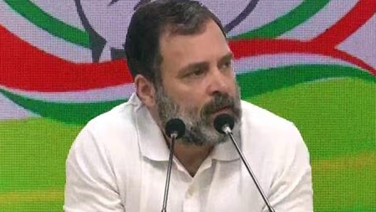 Rahul Gandhi, addressing a presser, said he is not scared of disqualification. -16:9 Rahul Gandhi, addressing a presser, said he is not scared of disqualification. -16:9