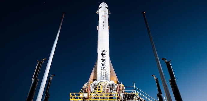 Relativity Space’s Terran 1 rocket on Launch Complex 16 at Cape Canaveral Space Force Station. (Source: Relativity Space/Trevor Mahlmann) Relativity Space’s Terran 1 rocket on Launch Complex 16 at Cape Canaveral Space Force Station. (Source: Relativity Space/Trevor Mahlmann)