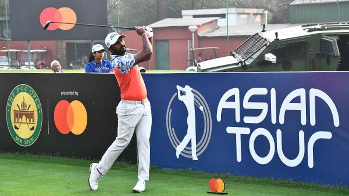 Day two leader Chikkarangappa S. in action at the Delhi Golf Club on Friday Day two leader Chikkarangappa S. in action at the Delhi Golf Club on Friday