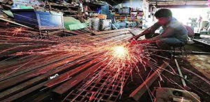 Crude oil output contracted by 4.9 per cent in February. Crude oil output contracted by 4.9 per cent in February.