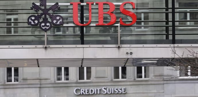 Logos of Swiss banks UBS and Credit Suisse Logos of Swiss banks UBS and Credit Suisse