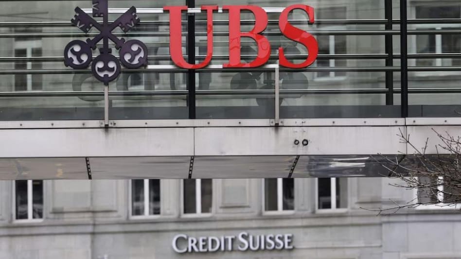 Logos of Swiss banks UBS and Credit Suisse Logos of Swiss banks UBS and Credit Suisse