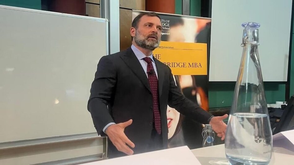 Gandhi spoke about the challenges facing Indian democracy and the need to defend it against attacks on its institutional framework Gandhi spoke about the challenges facing Indian democracy and the need to defend it against attacks on its institutional framework