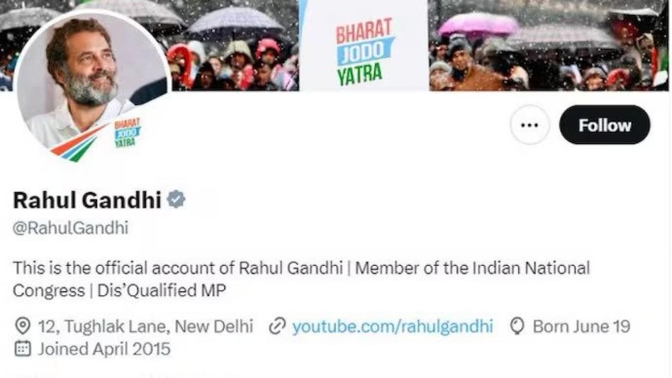 Rahul Gandhi updates Twitter bio Rahul Gandhi updates Twitter bio