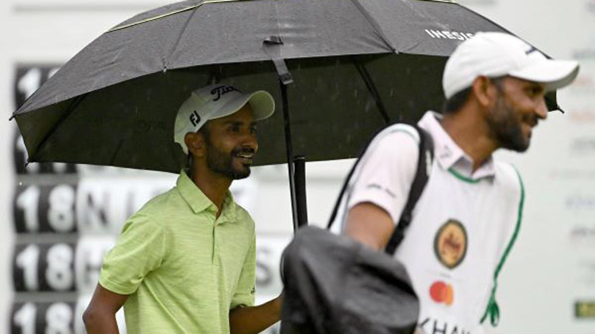 Day three leader Rashid Khan in action at the Delhi Golf Club on Saturday, having bounced back from a rocky start that saw him drop two shots on the veryu first hole. Image courtesy Asian Tour Day three leader Rashid Khan in action at the Delhi Golf Club on Saturday, having bounced back from a rocky start that saw him drop two shots on the veryu first hole. Image courtesy Asian Tour