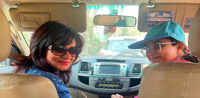 Seema Sinha giving driving lessons Seema Sinha giving driving lessons