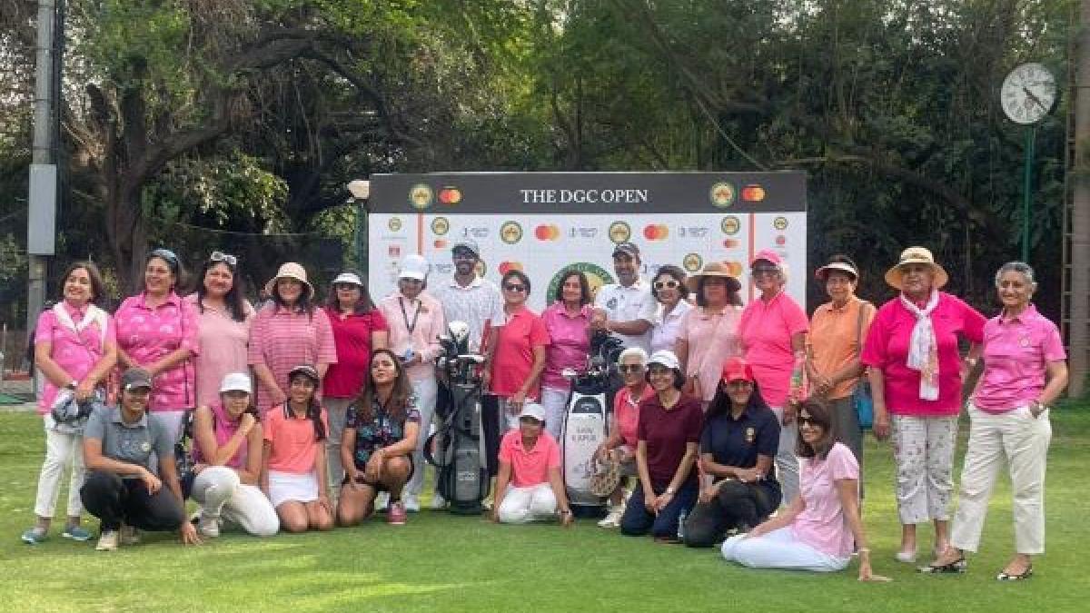 Ace golfer and brand ambassador Shiv Kapur with aspiring women players at Mastercard’s ‘Golf Clinic’ at the Delhi Golf Club on Wednesday Ace golfer and brand ambassador Shiv Kapur with aspiring women players at Mastercard’s ‘Golf Clinic’ at the Delhi Golf Club on Wednesday