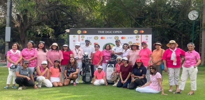 Ace golfer and brand ambassador Shiv Kapur with aspiring women players at Mastercard’s ‘Golf Clinic’ at the Delhi Golf Club on Wednesday Ace golfer and brand ambassador Shiv Kapur with aspiring women players at Mastercard’s ‘Golf Clinic’ at the Delhi Golf Club on Wednesday