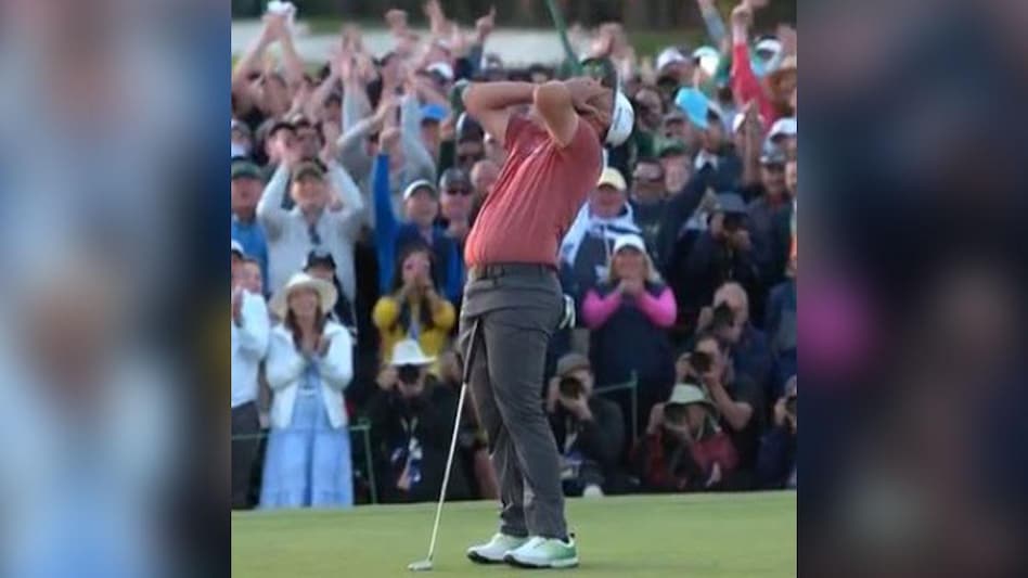 Moment to savour: Jon Rahm after sinking his final putt to seal his Masters title at Augusta National Golf Club on Sunday. Image courtesy Twitter Moment to savour: Jon Rahm after sinking his final putt to seal his Masters title at Augusta National Golf Club on Sunday. Image courtesy Twitter
